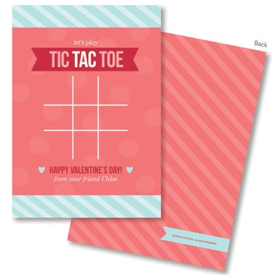 Spark & Spark Valentine's Day Exchange Cards - Tic Tac Toe For Girl Spark & Spark Valentine's Day Exchange Cards - Tic Tac Toe For Girl